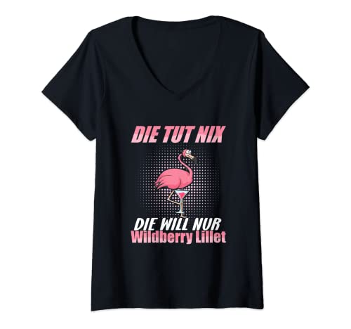 Damen Lieblingscocktail Die Tut Nix Die Will Nur Wild Berry Lillet T-Shirt mit V-Ausschnitt Damen Lieblingscocktail Die Tut Nix Die Will Nur Wild Berry Lillet T-Shirt mit V-Ausschnitt von Wildberry Cocktail Lillet Pink Design