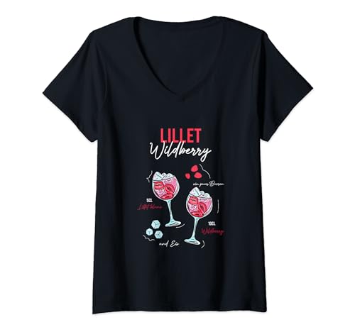Damen Wildberry Lillet Früchte Cocktail Sommer Alkohol T-Shirt mit V-Ausschnitt Damen Wildberry Lillet Früchte Cocktail Sommer Alkohol T-Shirt mit V-Ausschnitt von Wildberry Lillet Cocktail Shop