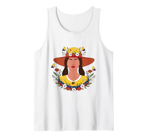 Wildblumen Kolumbianisches Mädchen Blumen Tank Top Wildblumen Kolumbianisches Mädchen Blumen Tank Top von Wildblumen Kolumbianische Frau