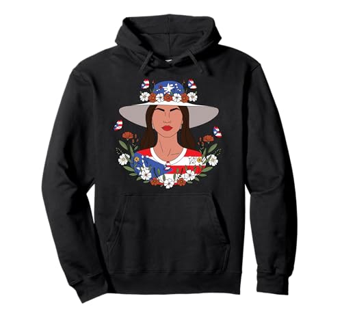 Wildblumen Puerto Ricanisches Mädchen Blumen Pullover Hoodie von Wildblumen Puerto Ricanische Frau