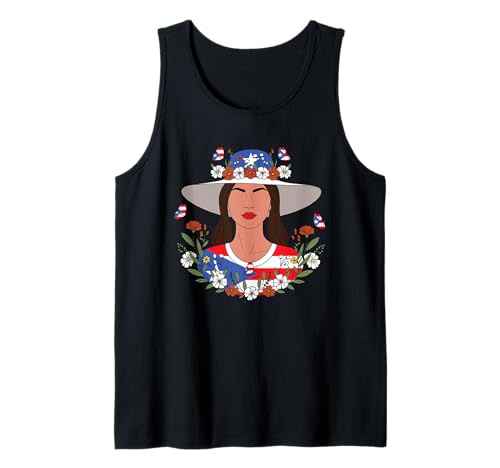 Wildblumen Puerto Ricanisches Mädchen Blumen Tank Top von Wildblumen Puerto Ricanische Frau