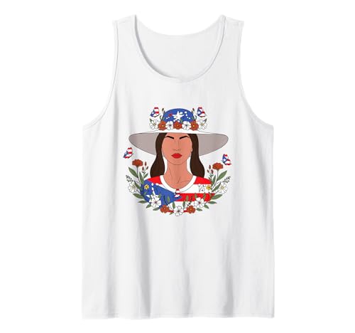 Wildblumen Puerto Ricanisches Mädchen Blumen Tank Top von Wildblumen Puerto Ricanische Frau