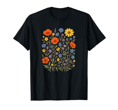 Vintage Floral Boho Wildflower Frauen T-Shirt von Wildblumenfrauen Vintage Boho Geschenke