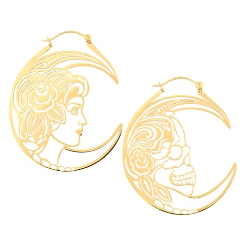 Wildcat Ohrringe Skull Couple Hoops Gold onesize von Wildcat