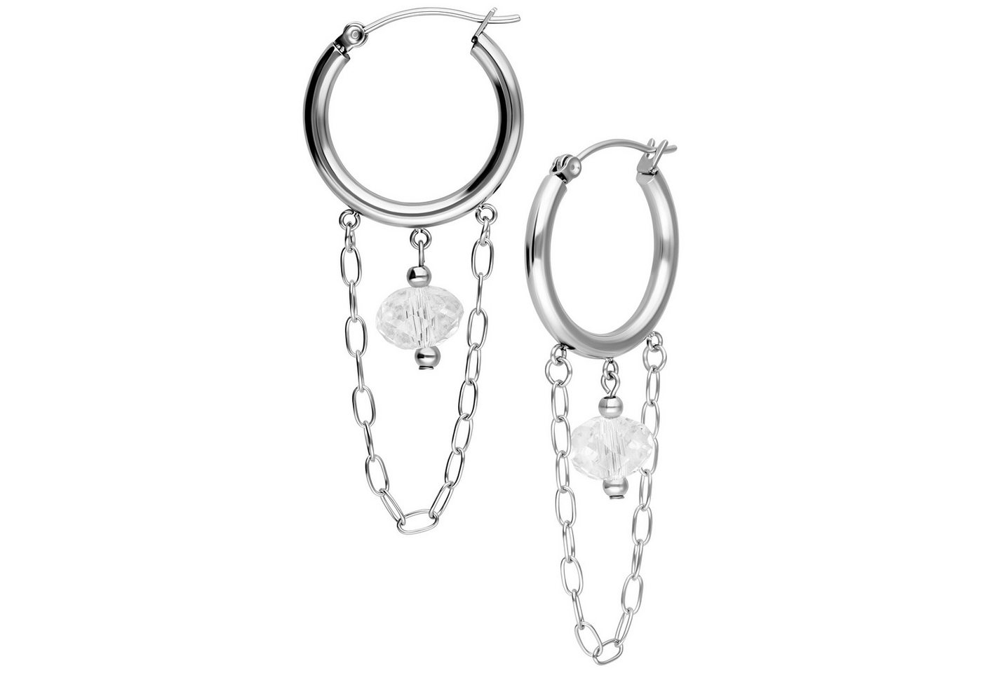 Wildcat Paar Creolen Edgy white Stone Hoops (Paar), wasserfest, langlebig, hautverträglich von Wildcat