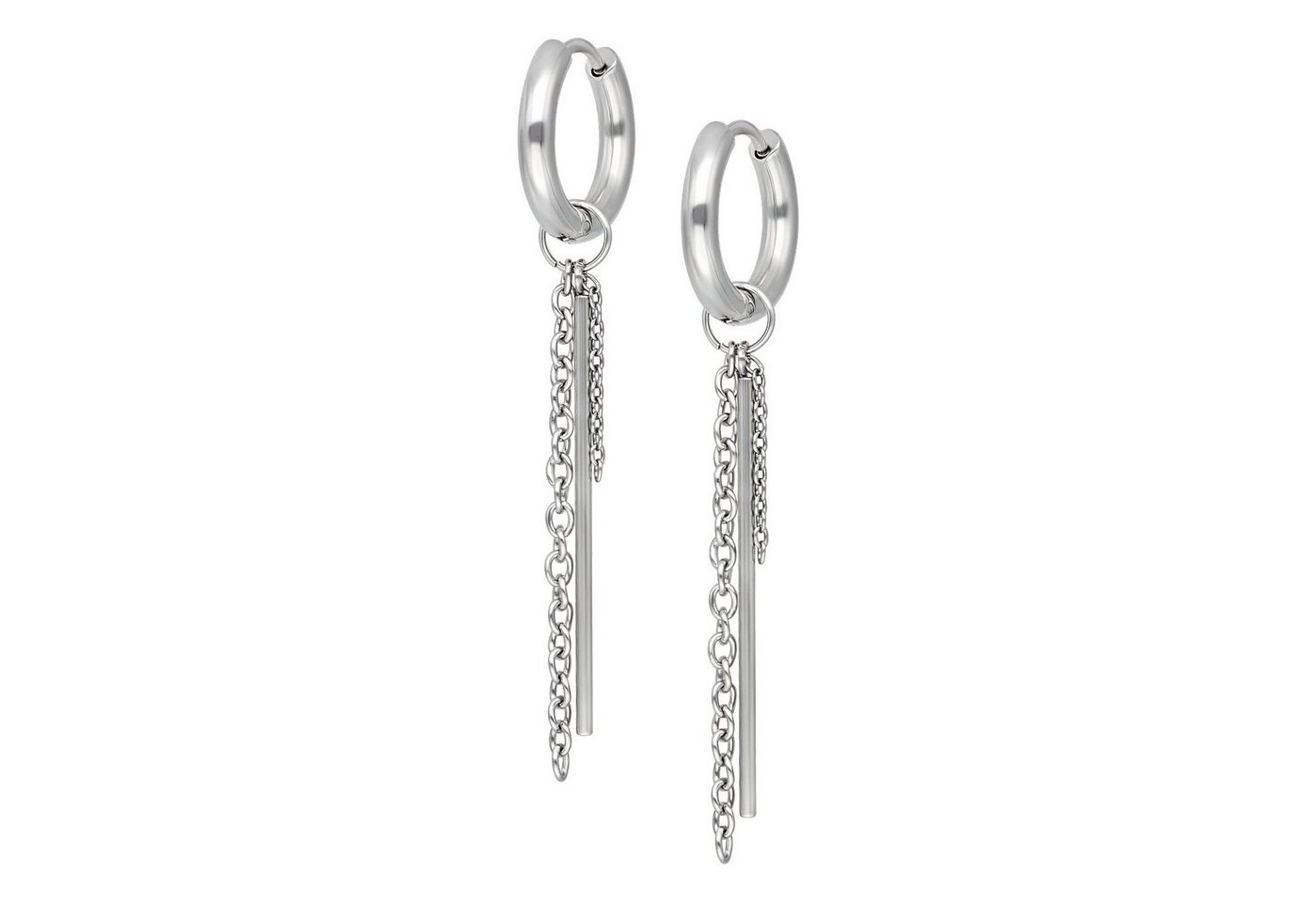 Wildcat Paar Creolen Little Bar Chain Hoops, Hochglanzpoliert,Wasserfest von Wildcat