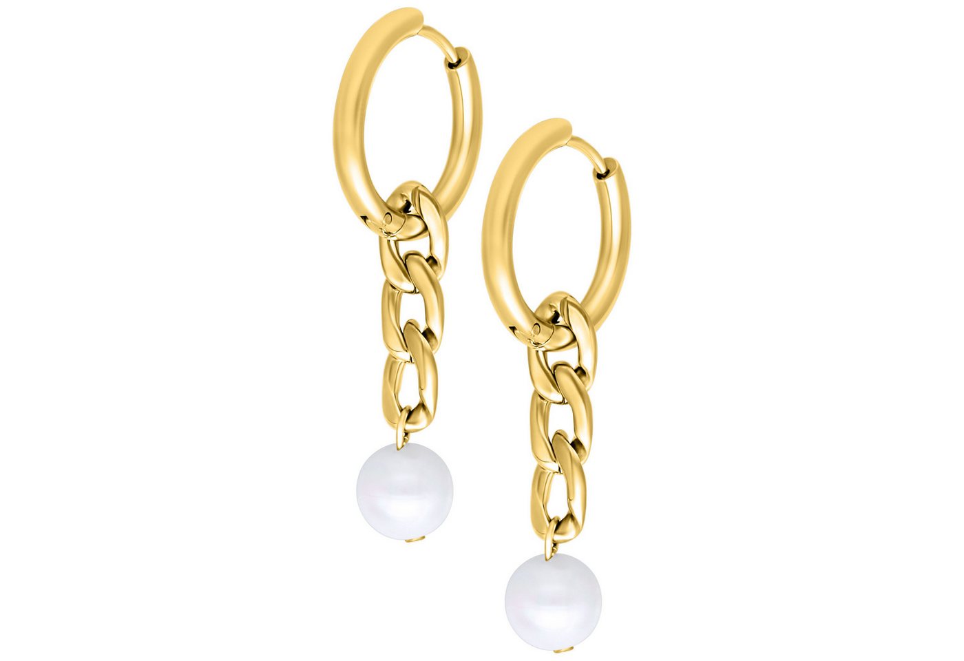 Wildcat Paar Creolen Little Chunky Pearl Hoops, wasserfest, langlebig, hautverträglich von Wildcat