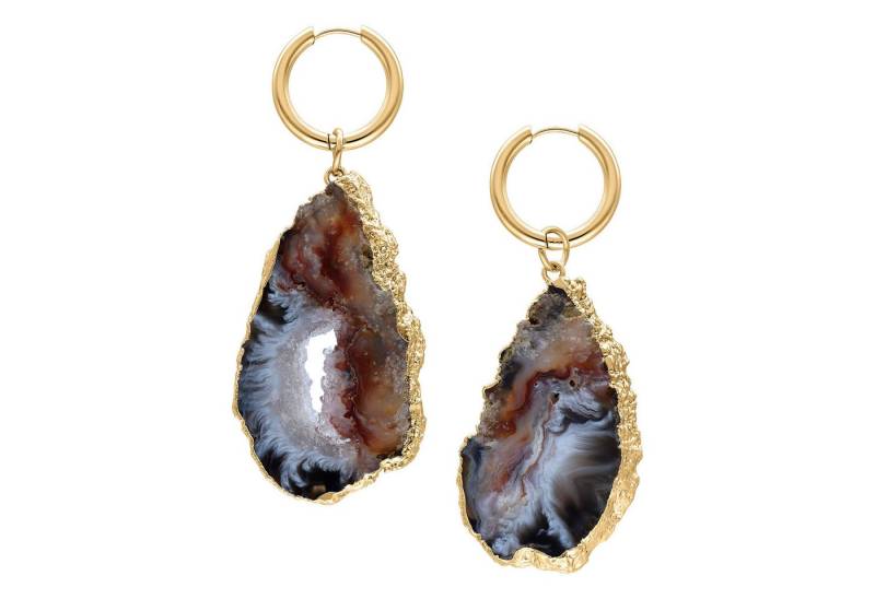 Wildcat Paar Creolen Little Indian Agate Hoops, Hochglanzpoliert,Wasserfest von Wildcat