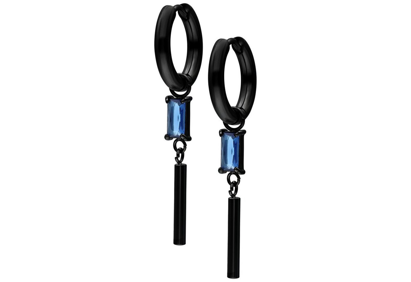 Wildcat Paar Creolen Little Square Crystal Hoops, Hochglanzpoliert,Wasserfest von Wildcat