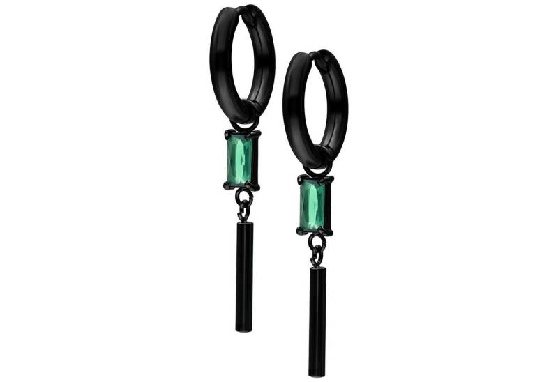 Wildcat Paar Creolen Little Square Crystal Hoops, Hochglanzpoliert,Wasserfest von Wildcat