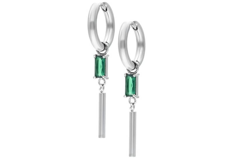 Wildcat Paar Creolen Little Square Crystal Hoops, Hochglanzpoliert,Wasserfest von Wildcat