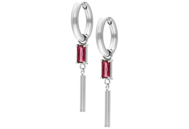 Wildcat Paar Creolen Little Square Crystal Hoops, Hochglanzpoliert,Wasserfest von Wildcat