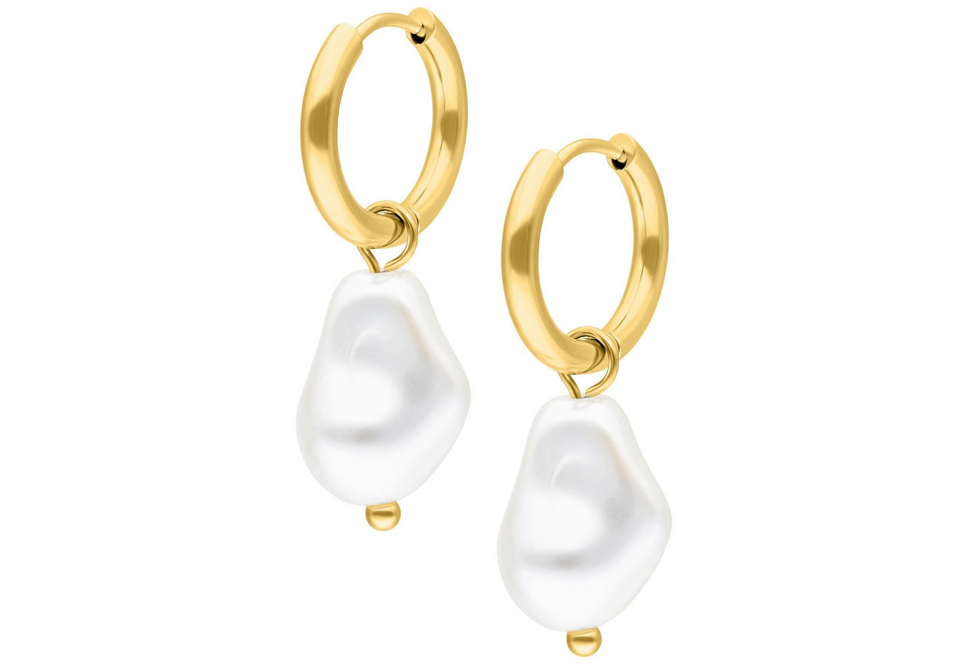 Wildcat Paar Ohrhänger Baroque Pearl Hoops, wasserfest, langlebig, hautverträglich von Wildcat
