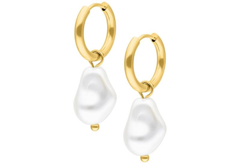 Wildcat Paar Ohrhänger Baroque Pearl Hoops, wasserfest, langlebig, hautverträglich von Wildcat