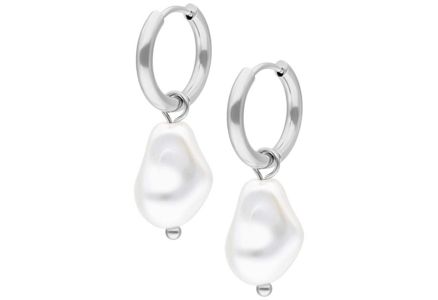 Wildcat Paar Ohrhänger Baroque Pearl Hoops, wasserfest, langlebig, hautverträglich von Wildcat