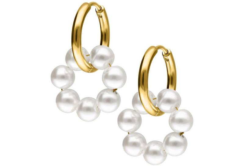 Wildcat Paar Ohrhänger Little Pearl Circle Hoops, wasserfest, langlebig, hautverträglich von Wildcat