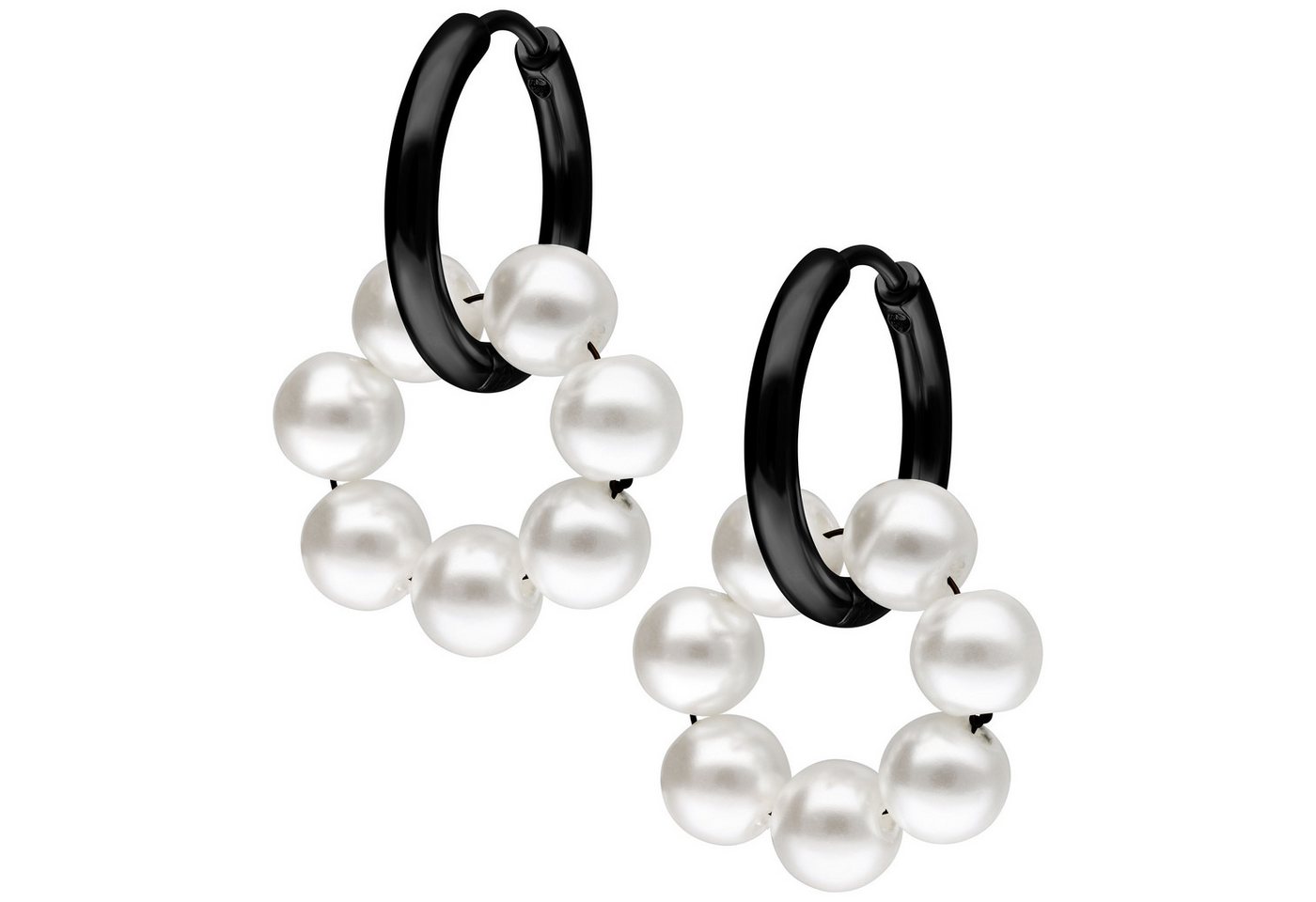 Wildcat Paar Ohrhänger Little Pearl Circle Hoops, wasserfest, langlebig, hautverträglich von Wildcat