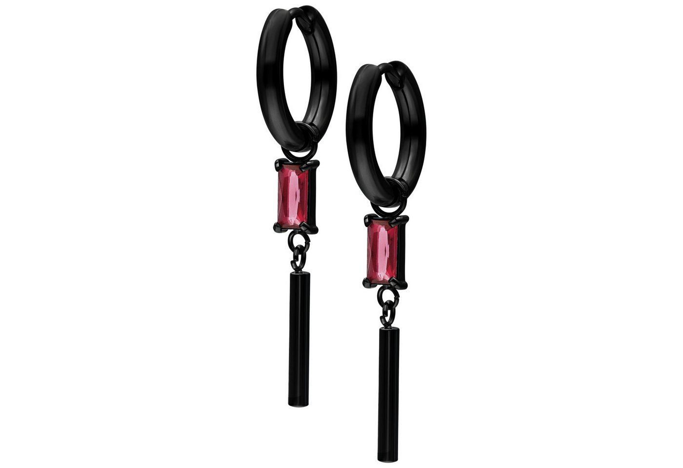 Wildcat Paar Ohrhänger Little Square Crystal Hoops, wasserfest, langlebig, hautverträglich von Wildcat