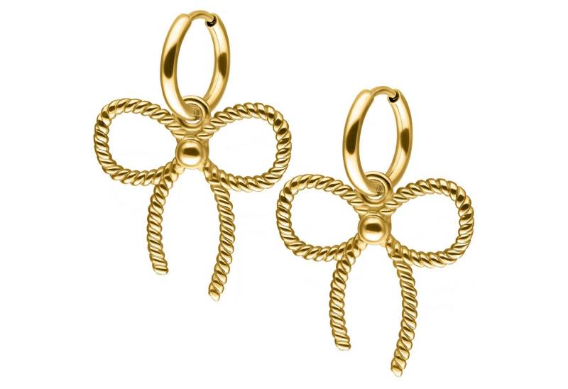 Wildcat Paar Ohrhänger Little Twisted Bow Hoops, wasserfest, langlebig, hautverträglich von Wildcat