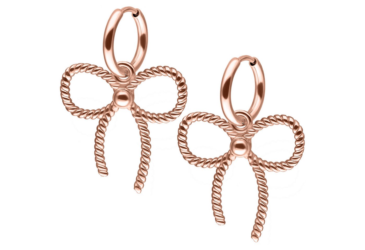 Wildcat Paar Ohrhänger Little Twisted Bow Hoops, wasserfest, langlebig, hautverträglich von Wildcat