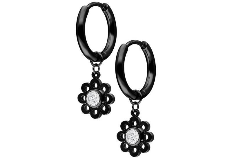 Wildcat Paar Ohrhänger Mini Crystal Flower Hoops Pair, wasserfest, langlebig, hautverträglich von Wildcat