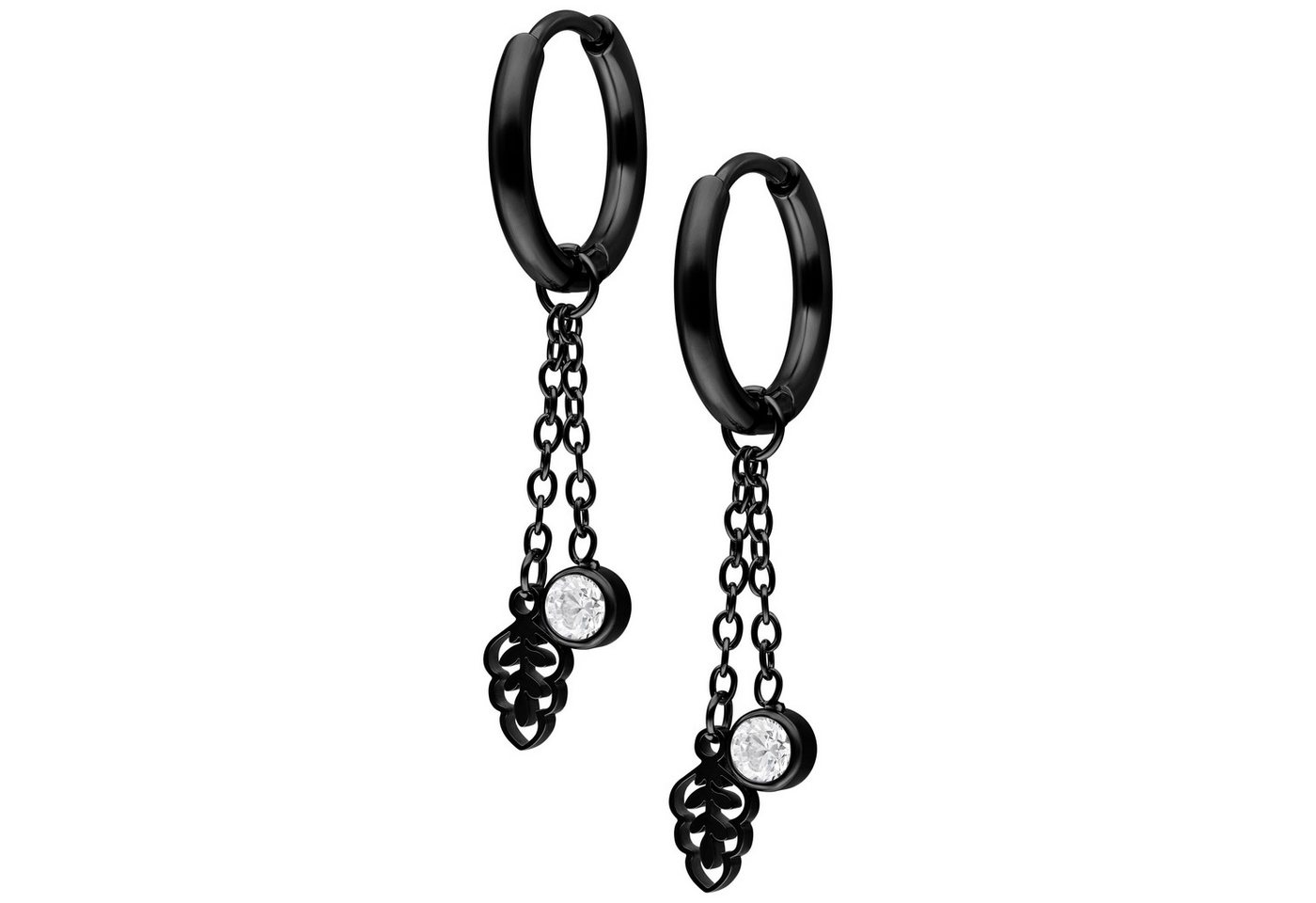 Wildcat Paar Ohrhänger Mini Crystal Leaf Hoops Pair, wasserfest, langlebig, hautverträglich von Wildcat