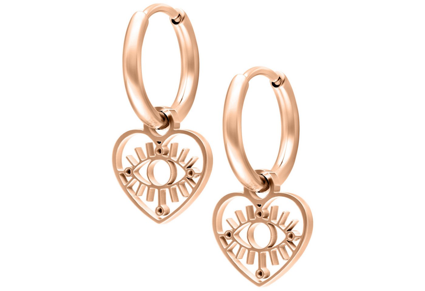 Wildcat Paar Ohrhänger Mini Heart Eye Hoops Pair, wasserfest, langlebig, hautverträglich von Wildcat