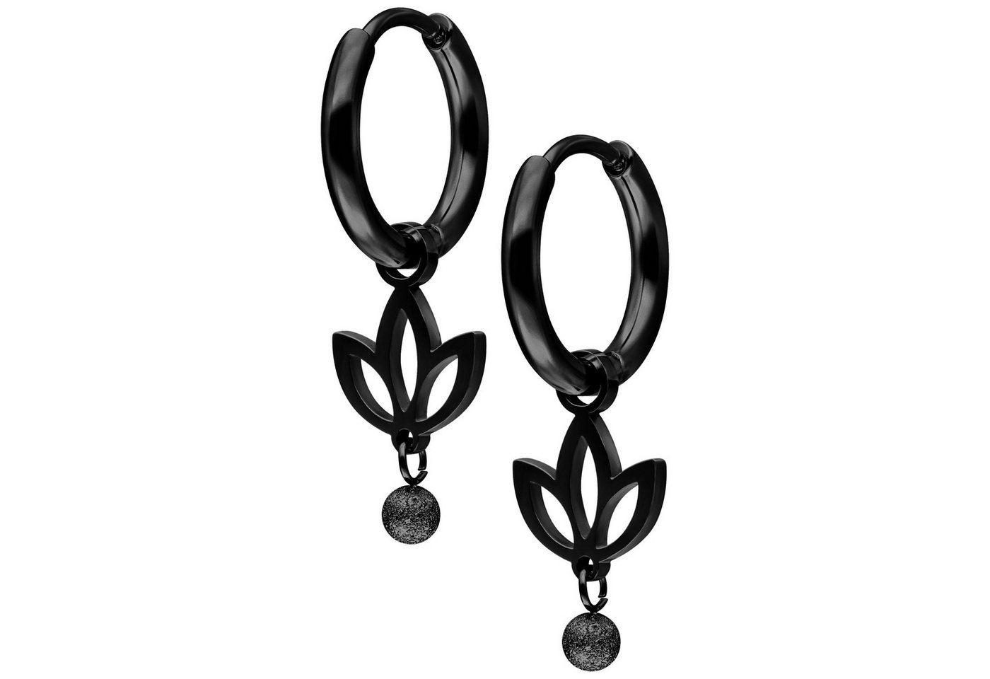 Wildcat Paar Ohrhänger Mini Lotus Hoops Pair, wasserfest, langlebig, hautverträglich von Wildcat