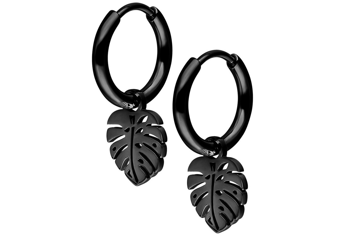 Wildcat Paar Ohrhänger Mini Monstera Hoops Pair, wasserfest, langlebig, hautverträglich von Wildcat