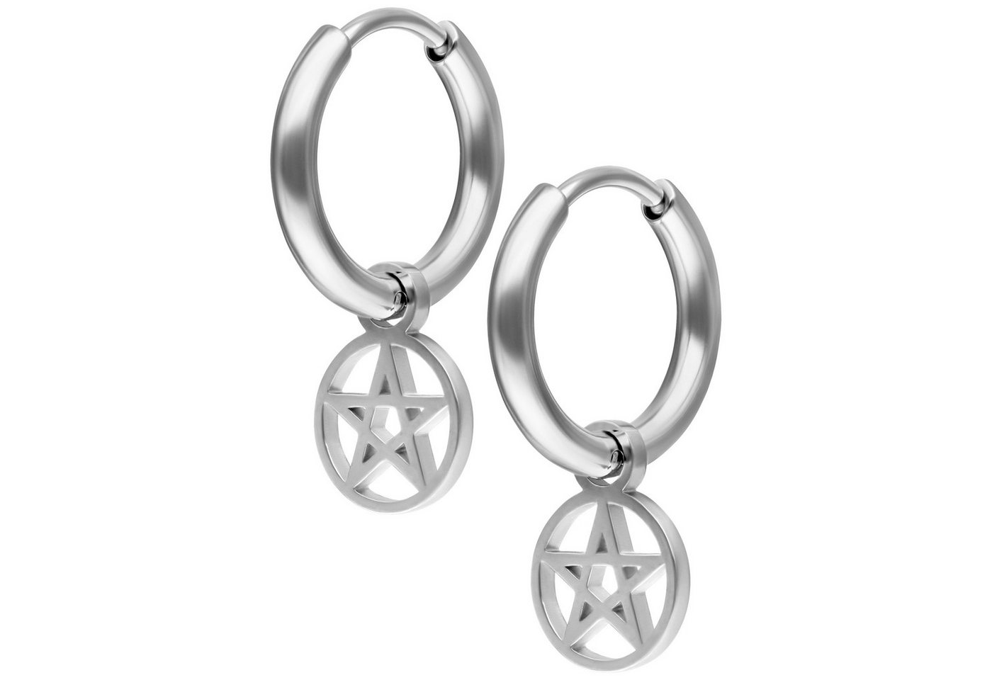 Wildcat Paar Ohrhänger Mini Pentagram Hoops Pair, wasserfest, langlebig, hautverträglich von Wildcat