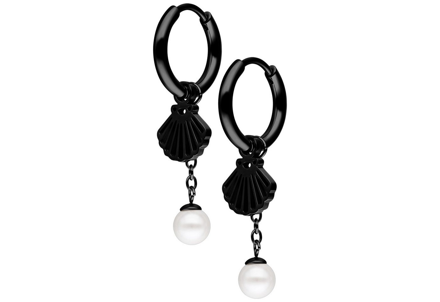 Wildcat Paar Ohrhänger Mini Shell with Pearl Hoops Pair, wasserfest, langlebig, hautverträglich von Wildcat
