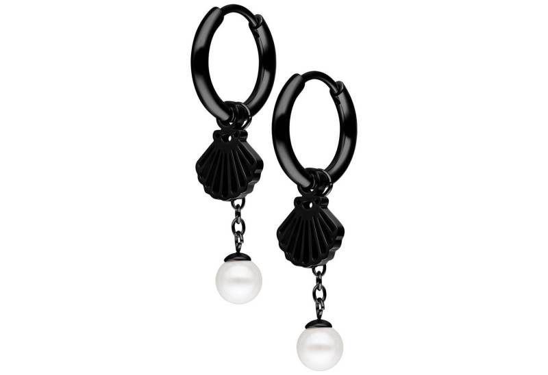 Wildcat Paar Ohrhänger Mini Shell with Pearl Hoops Pair, wasserfest, langlebig, hautverträglich von Wildcat