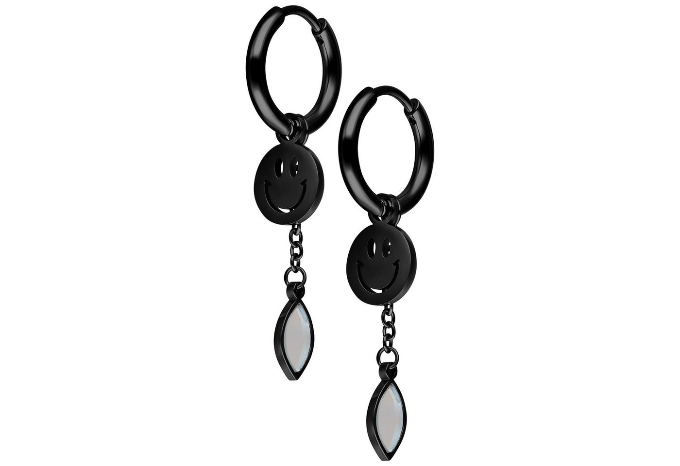 Wildcat Paar Ohrhänger Mini Smiley with Radiant Hanger Hoops Pair, wasserfest, langlebig, hautverträglich von Wildcat