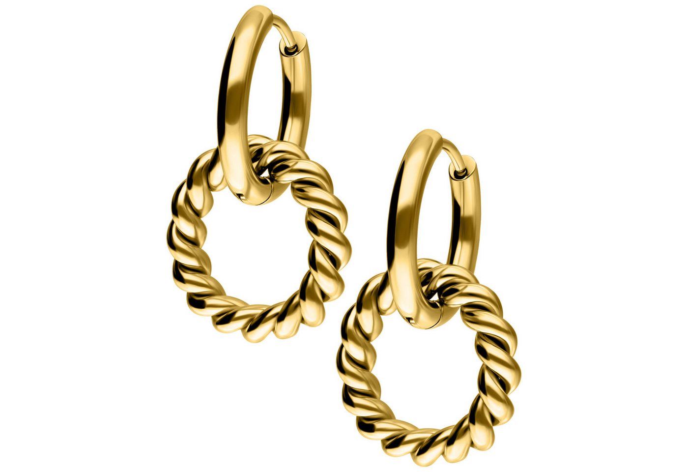 Wildcat Paar Ohrhänger Twisted Circle Hoops, wasserfest, langlebig, hautverträglich von Wildcat