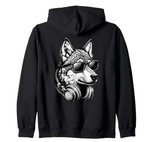 Cooler Wolf m Sonnenbrille & Kopfhörern Trendige Tiere Musik Kapuzenjacke Cooler Wolf m Sonnenbrille & Kopfhörern Trendige Tiere Musik Kapuzenjacke von Wilde Vibes Mode | Urban Wolf Style
