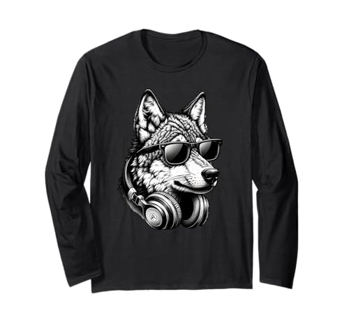 Cooler Wolf m Sonnenbrille & Kopfhörern Trendige Tiere Musik Langarmshirt Cooler Wolf m Sonnenbrille & Kopfhörern Trendige Tiere Musik Langarmshirt von Wilde Vibes Mode | Urban Wolf Style