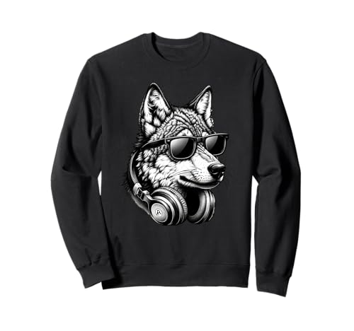 Cooler Wolf m Sonnenbrille & Kopfhörern Trendige Tiere Musik Sweatshirt Cooler Wolf m Sonnenbrille & Kopfhörern Trendige Tiere Musik Sweatshirt von Wilde Vibes Mode | Urban Wolf Style