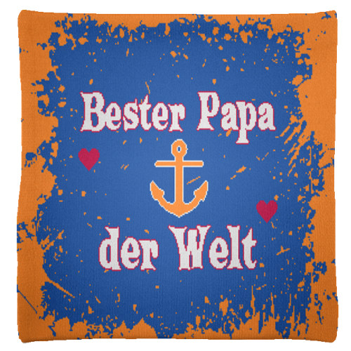 Kissen Strickbezug bester Papa von Wildemasche