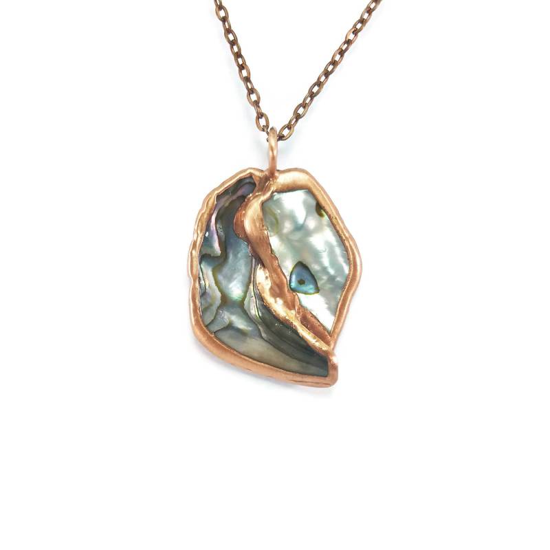 Abalone Halskette | Shell Schmuck Elektrogeformte Strand Statement Boho von WildernessWares