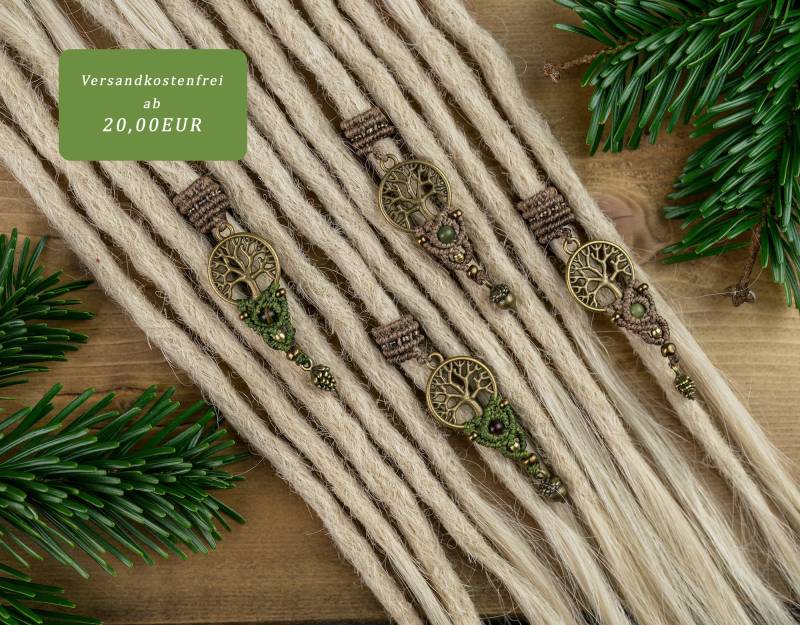 Macrameeperle Mit Lebensbaum Und Tannenzapfen Oder Eichel Aus Messing - Dreadperle Haarperle Macrameeperle Mit Lebensbaum Und Tannenzapfen Oder Eichel Aus Messing - Dreadperle Haarperle von WildestAtNature