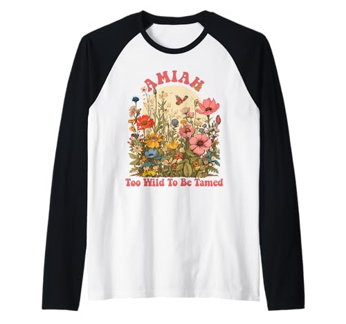 Amiah Name Cute Retro Girls Wildflower Amiah Name Raglan Amiah Name Cute Retro Girls Wildflower Amiah Name Raglan von Wildflower Gift For Women Gift For AMIAH