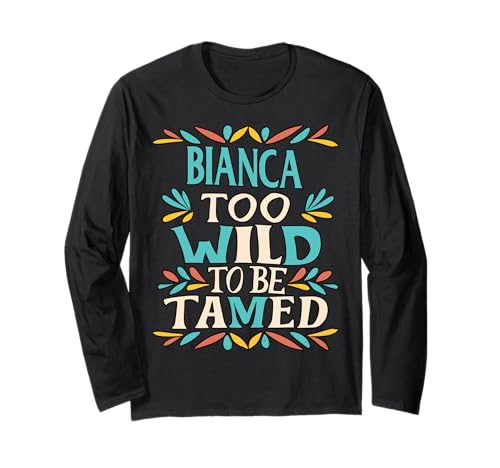 Bianca Name Cute Retro Girls Wildflower Bianca Name Langarmshirt Bianca Name Cute Retro Girls Wildflower Bianca Name Langarmshirt von Wildflower Gift For Women Gift For BIANCA