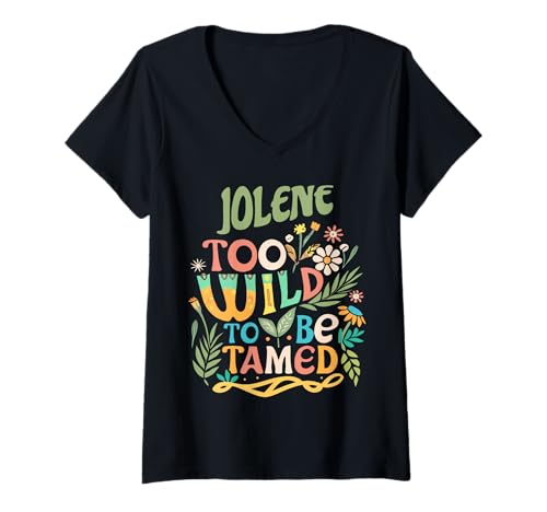 Damen Jolene Name Cute Retro Girls Wildflower Jolene Name T-Shirt mit V-Ausschnitt Damen Jolene Name Cute Retro Girls Wildflower Jolene Name T-Shirt mit V-Ausschnitt von Wildflower Gift For Women Gift For JOLENE