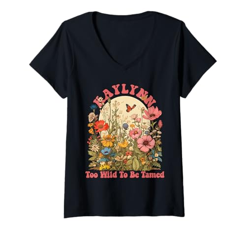 Damen Kaylynn Name Cute Retro Girls Wildflower Kaylynn Name T-Shirt mit V-Ausschnitt Damen Kaylynn Name Cute Retro Girls Wildflower Kaylynn Name T-Shirt mit V-Ausschnitt von Wildflower Gift For Women Gift For KAYLYNN