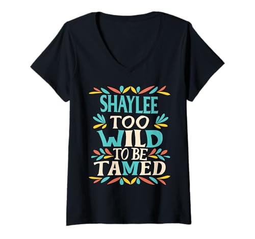 Damen Shaylee Name Cute Retro Girls Wildflower Shaylee Name T-Shirt mit V-Ausschnitt Damen Shaylee Name Cute Retro Girls Wildflower Shaylee Name T-Shirt mit V-Ausschnitt von Wildflower Gift For Women Gift For SHAYLEE