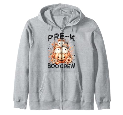 Pre K Boo Crew Teacher Halloween Floral Ghost Kürbis Damen Kapuzenjacke Pre K Boo Crew Teacher Halloween Floral Ghost Kürbis Damen Kapuzenjacke von Wildflower PreK Teacher Team Halloween Pre K Kids