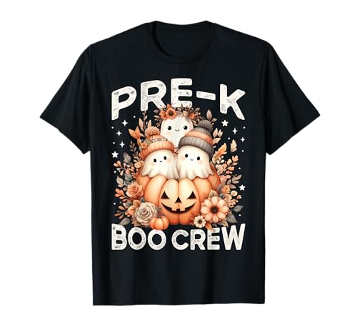 Pre K Boo Crew Teacher Halloween Floral Ghost Kürbis Damen T-Shirt Pre K Boo Crew Teacher Halloween Floral Ghost Kürbis Damen T-Shirt von Wildflower PreK Teacher Team Halloween Pre K Kids