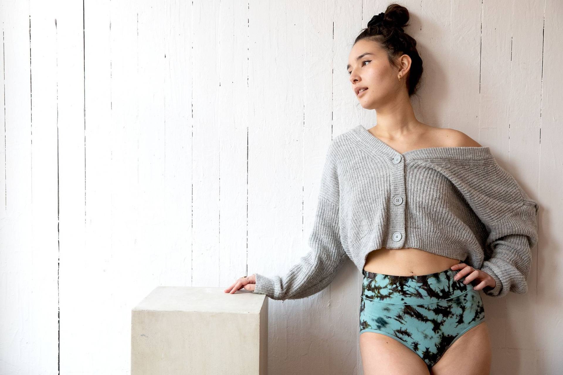 Hoch Taillierte Tie Dye Unterwäsche - Sage von Wildflowerdyes