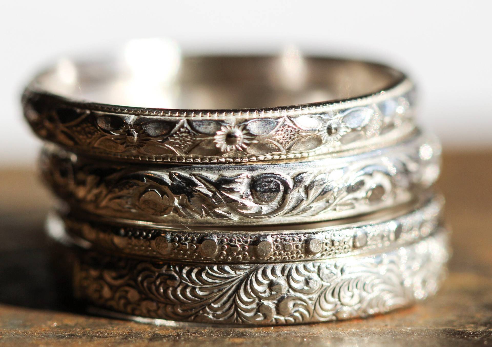 Sterling Silber Stapelring Set Massiv Minimalistisch Ring Jede Größe von WildflowyrJewelry