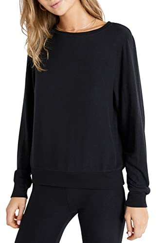 Wildfox Damen Baggy Beach Langarm Pullover Sweatshirt, Schwarz (Jet Black), S von Wildfox